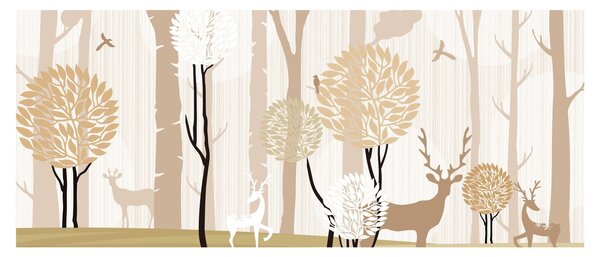 Obraz - Ilustrovaný les (120x50 cm)