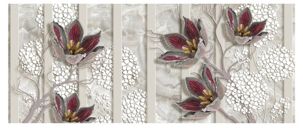 Obraz - Dekoratívne kvety (120x50 cm)