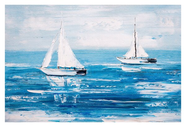 Obraz - Maľba jachty na mori (90x60 cm)