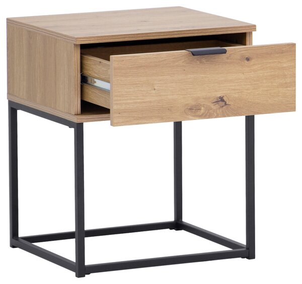 NOČNÝ STOLÍK, čierna, farba duba, 42,5/52/38,5 cm Boxxx - Online Only spálne, Online Only