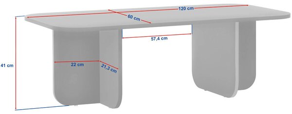 KONFERENČNÝ STOLÍK, farba vlašského orecha, kompozitné drevo, 120/60/41 cm MID.YOU - Online Only obývacie izby, Online Only