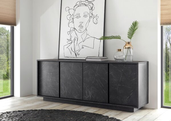 ŠIROKÁ KOMODA, antracitová, 180/79/43 cm MID.YOU - Online Only drobný nábytok, Online Only
