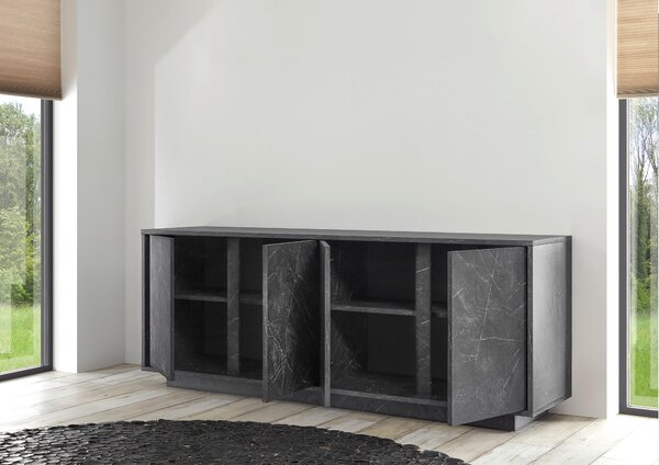 ŠIROKÁ KOMODA, antracitová, 180/79/43 cm MID.YOU - Online Only drobný nábytok, Online Only