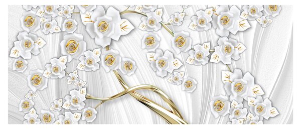 Obraz - Strom so zlatým dekorom (120x50 cm)
