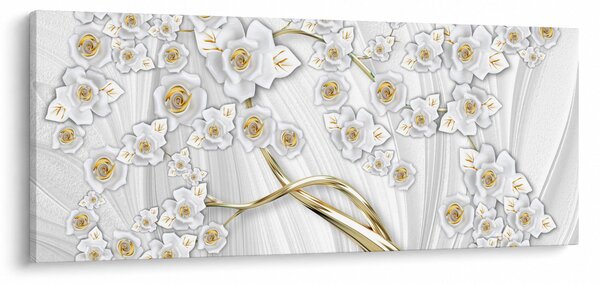Obraz - Strom so zlatým dekorom (120x50 cm)
