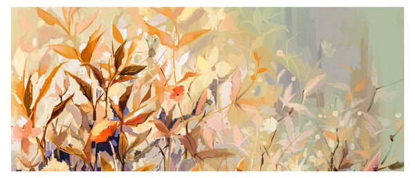 Obraz - Maľované rastliny (120x50 cm)