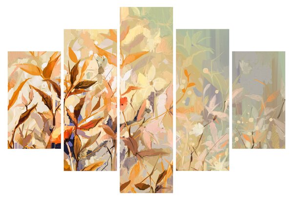 Obraz - Maľované rastliny (150x105 cm)