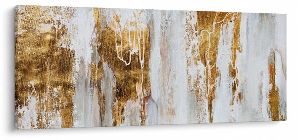 Obraz - Abstrakcia so zlatou (120x50 cm)