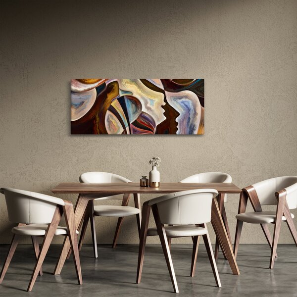 Obraz - Abstrakcia hláv (120x50 cm)