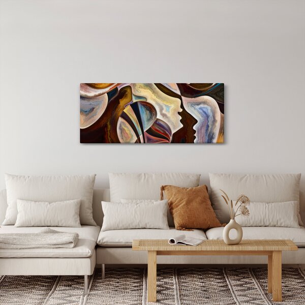 Obraz - Abstrakcia hláv (120x50 cm)
