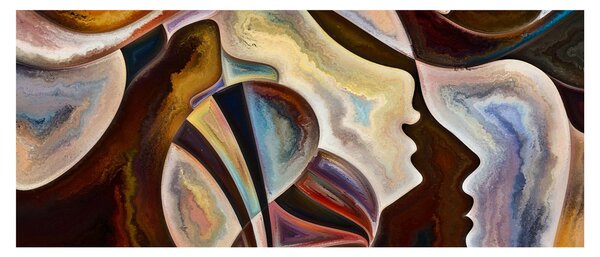 Obraz - Abstrakcia hláv (120x50 cm)