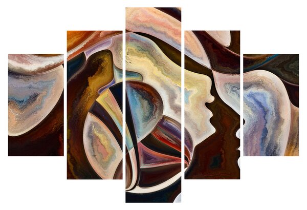 Obraz - Abstrakcia hláv (150x105 cm)