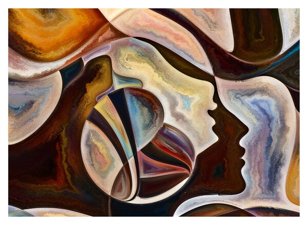 Obraz - Abstrakcia hláv (70x50 cm)