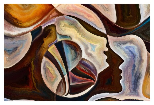 Obraz - Abstrakcia hláv (90x60 cm)