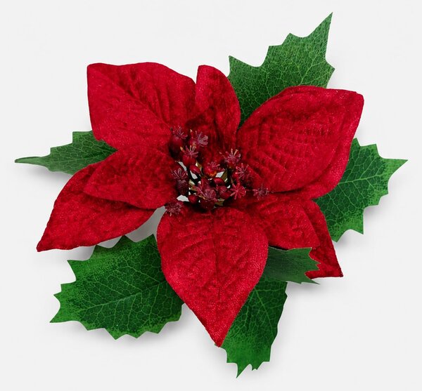 Sinsay - Vianočné dekoratívne vetvičky s poinsettiou 3 pack - viacfarebná