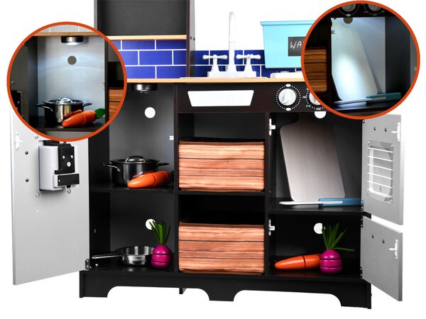 JOKOMISIADA Loft drevená detská kuchynka s chladničkou ZA4129
