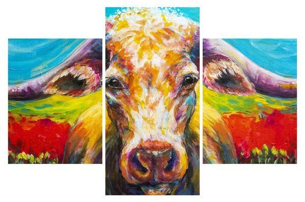 Obraz - Maľovaná krava (90x60 cm)