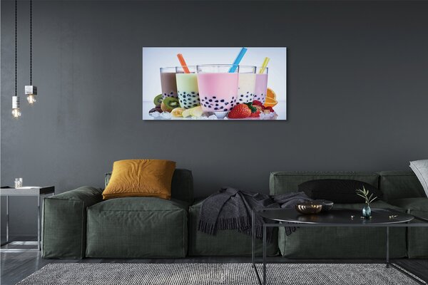 Obraz canvas Mliečne koktaily s ovocím 125x50 cm