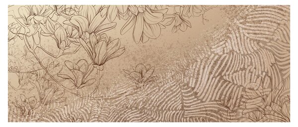 Obraz - Kreslené kvety (120x50 cm)