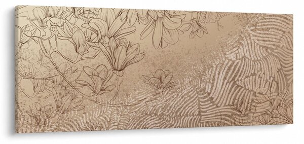 Obraz - Kreslené kvety (120x50 cm)