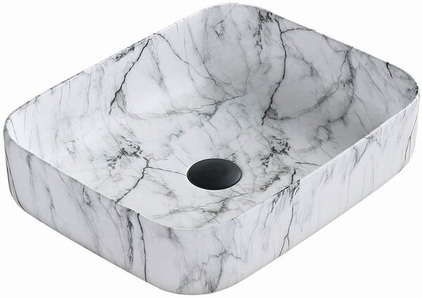 MEXEN - Carla umývadlo na dosku, 50 x 39 cm - biela kameň - 21555093