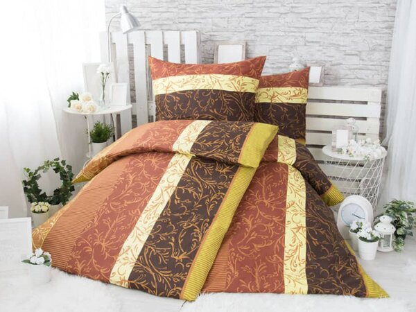 XPOSE® Bavlnené obliečky EVA na dve postele - hnedé