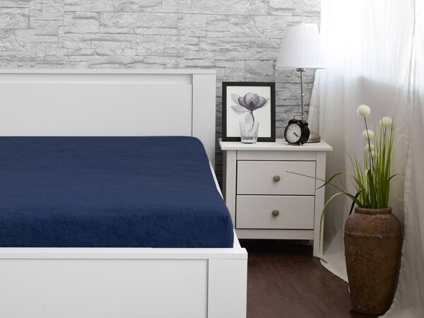 XPOSE® Froté plachta Exclusive - tmavo modrá 90x200 cm