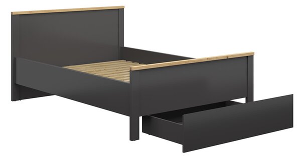NovýNábytok.sk Manželská posteľ 140 cm BRW Hesen LOZ1S/140 (grafit + dub artisan). Vlastná spoľahlivá doprava až k Vám domov. 1062511