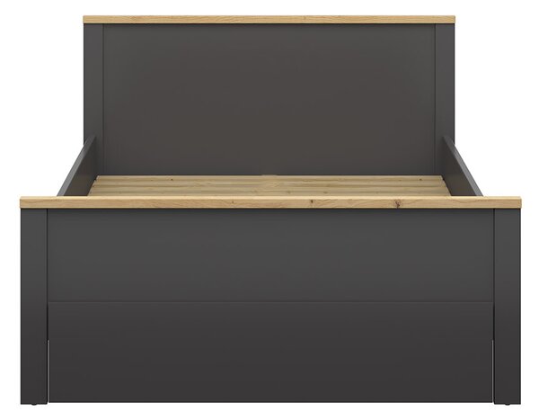 NovýNábytok.sk Manželská posteľ 140 cm BRW Hesen LOZ1S/140 (grafit + dub artisan). Vlastná spoľahlivá doprava až k Vám domov. 1062511