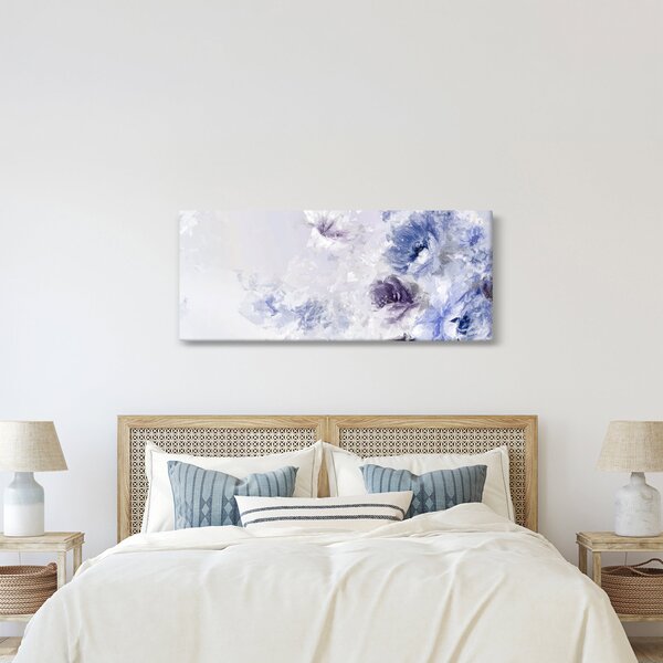 Obraz - Kvety, textúrovaná maľba (120x50 cm)