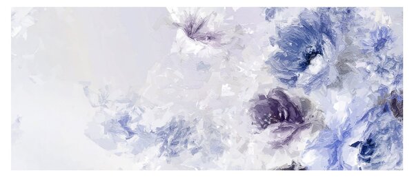 Obraz - Kvety, textúrovaná maľba (120x50 cm)