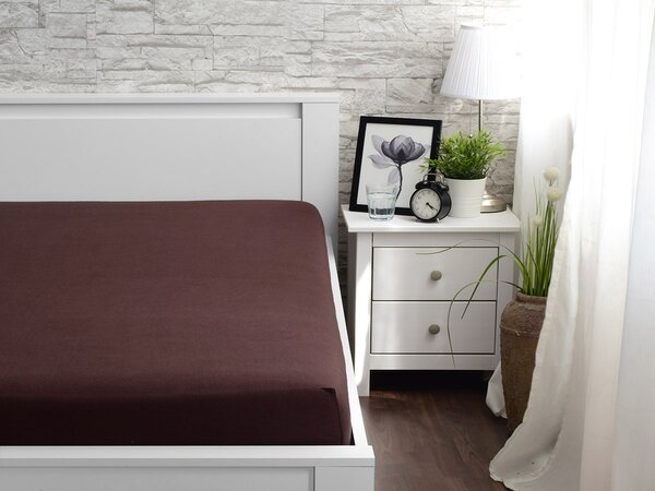 XPOSE® Jersey plachta Exclusive - tmavo hnedá 160x200 cm