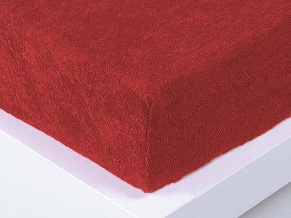 XPOSE® Froté plachta Exclusive - tmavo červená 200x220 cm