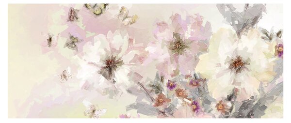 Obraz - Kvety, maľba (120x50 cm)