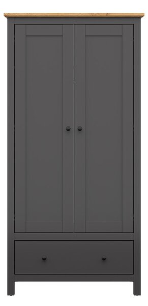 NovýNábytok.sk Šatníková skriňa BRW Hesen SZF2D1S/20/10 (grafit + dub artisan). Vlastná spoľahlivá doprava až k Vám domov. 1062523