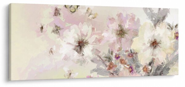 Obraz - Kvety, maľba (120x50 cm)