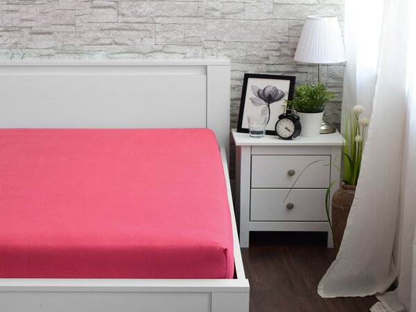 XPOSE® Detská jersey plachta Exclusive - malinová 70x140 cm