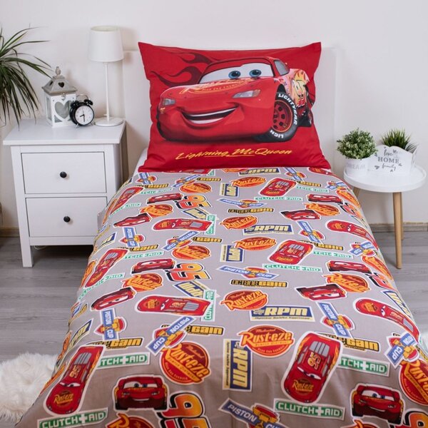 Bavlnené posteľné obliečky Autá / Cars - motív legenda Blesk McQueen - 100% bavlna - 70x90 cm + 140x200 cm