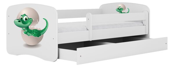 Kocot kids Detská posteľ Babydreams dinosaurus biela, variant 70x140, bez šuplíků, bez matrace
