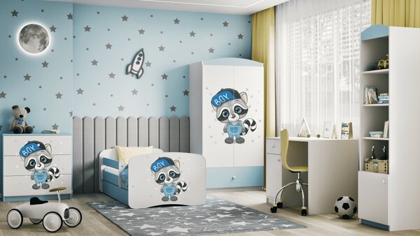 Kocot kids Detská posteľ Babydreams mýval modrá, variant 70x140, bez šuplíků, bez matrace