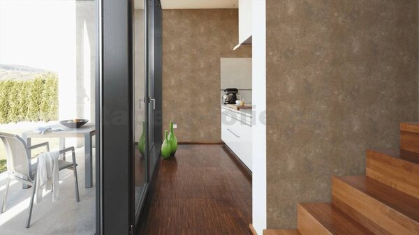 Vliesové tapety na stenu BOS BOS 38833-2, rozmer 10,05 m x 0,53 m, moderná stierka hnedý odtieň s metalickými detailmi, A.S. CRÉATION