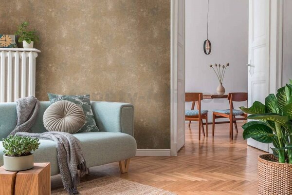 Vliesové tapety na stenu BOS BOS 38833-2, rozmer 10,05 m x 0,53 m, moderná stierka hnedý odtieň s metalickými detailmi, A.S. CRÉATION