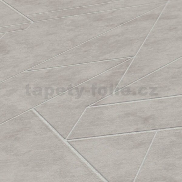 Vliesové tapety na stenu Metropolitan Stories 3 39118-3, rozmer 10,05 m x 0,53 m, sivý betón so striebornými geometrickými tvarmi, A.S. CRÉATION