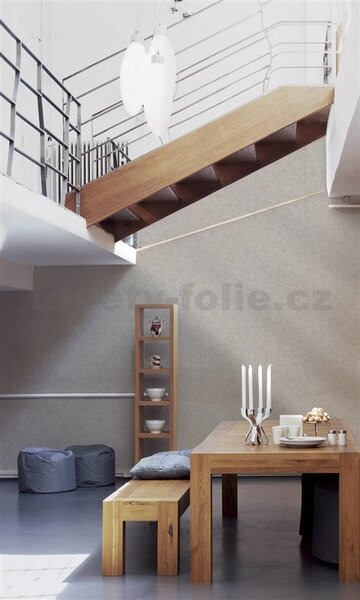 Vliesové tapety na stenu Metropolitan Stories 3 39118-3, rozmer 10,05 m x 0,53 m, sivý betón so striebornými geometrickými tvarmi, A.S. CRÉATION