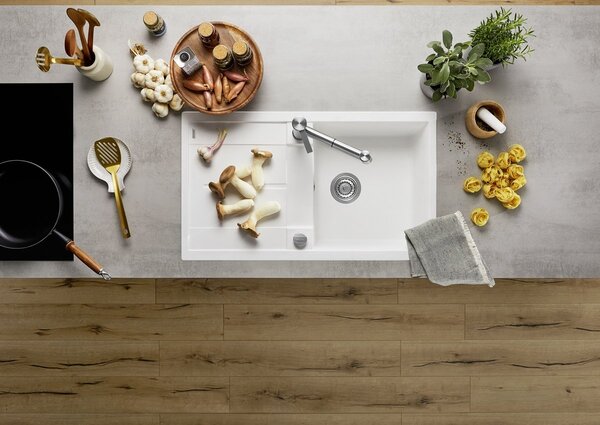 Blanco Metra 5 S, silgranitový drez 860x500x190 mm, 1-komorový, biela, BLA-513205