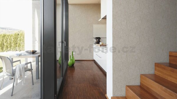 Vliesové tapety na stenu Metropolitan Stories 3 39177-3, rozmer 10,05 m x 0,53 m, moderná omietkovina béžová so zlatou štruktúrou, A.S. CRÉATION