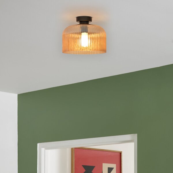Stropné Lampa COREP, Luigi, stmievateľné, Hnedá / Hrdzavá, Obývacia izba, Sklo, Moderný