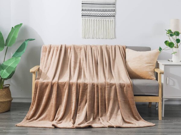 XPOSE® Mikroplyšová deka Exclusive - hnedá 200x230 cm