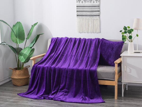 XPOSE® Mikroplyšová deka Exclusive - tmavo fialová 150x200 cm