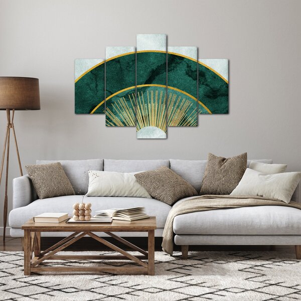 Obraz - Tvary so zlatou textúrou (150x105 cm)